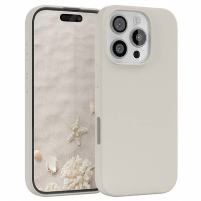 Silikonhülle für Apple iPhone 16 Pro Handyhülle Case Schutz Hülle Cover Taupe