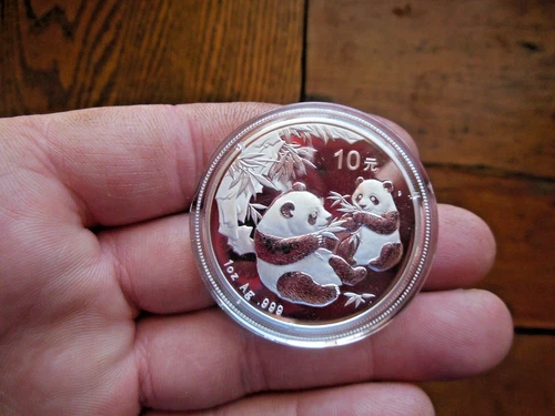2006 China Silver Panda 1 oz .999 Silver 10 Yuan BU in Capsule Beautiful Coin