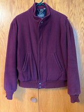woolrich men's 1970's vintage wool coat, maroon