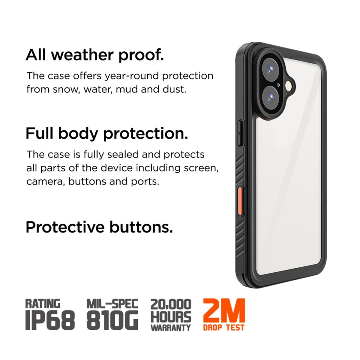 Protection intégrale iPhone 16 Plus pour protéger son téléphone de l'eau