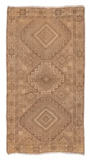 3'3" x 5'11" Traditional Vintage Hand Knotted Oriental Carpet Wool Area Rug