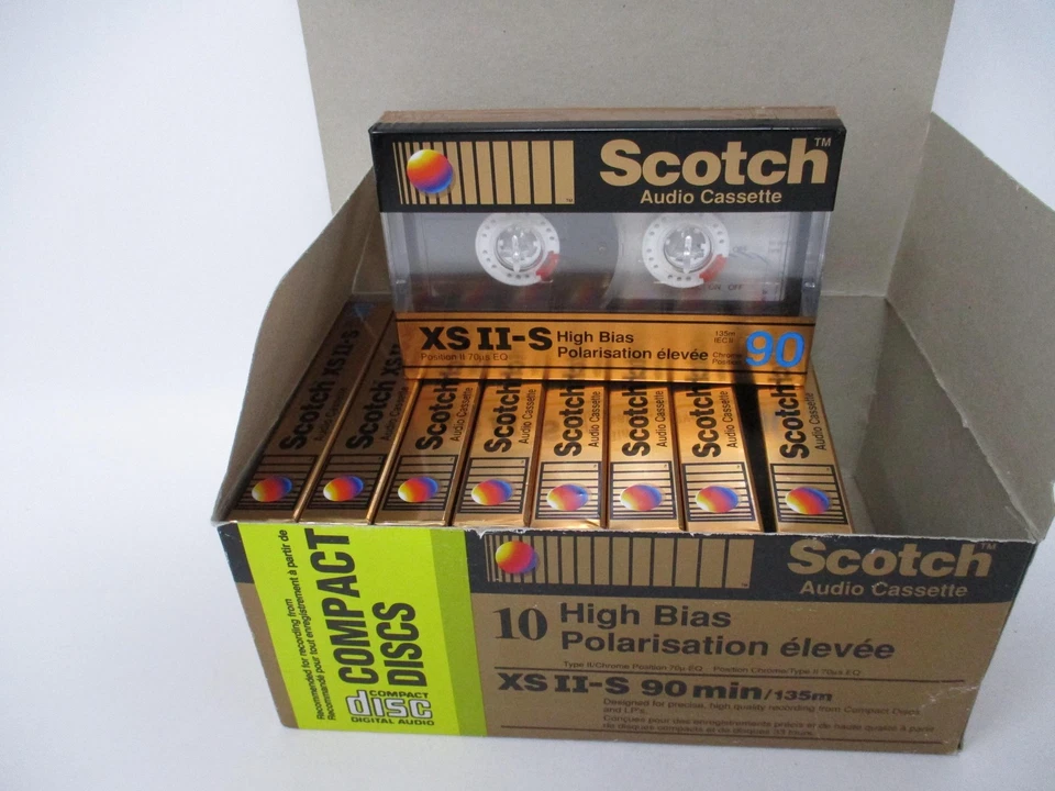 Scotch XS II-S Blank Audio Cassette Tapes 90 Min Type II Chrome 9 Pack New - Image 2 of 4