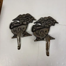 Pair (2) Grandeur Noel Cast Angel Christmas Stockings Hangers Pre Owned: Heavy