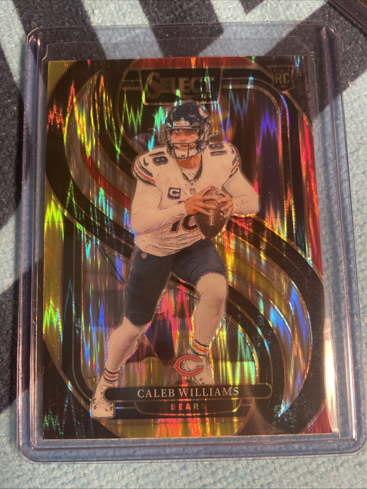 2024 Panini Select - Caleb Williams #114 Red & Yellow Shock Prizm (RC)