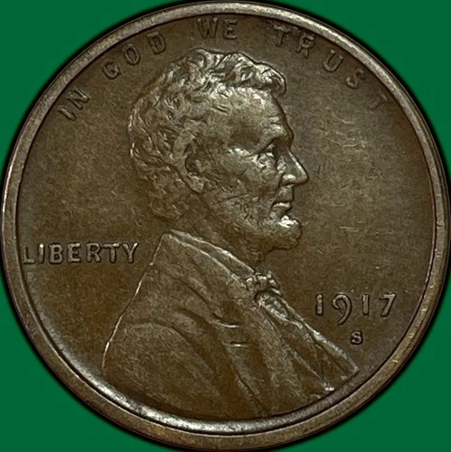 1917-S Lincoln Wheat Cent Choice Extremely Fine XF+ Coin #36768