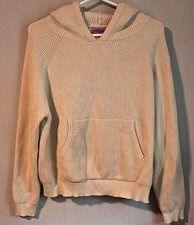 edikted Women s Beige Solid Knit Pullover Hoodie w/ Pockets Size S