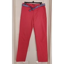 New Polo Ralph Lauren Boys Pink Chino Belted Pants Youth Size 18