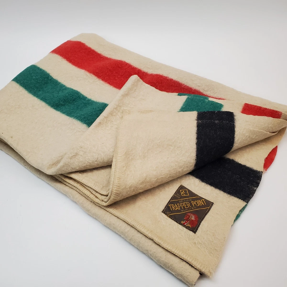 アウトドア寝具 80'sL.L.Bean Bean's Trapper Wool Blanket アウトドア
