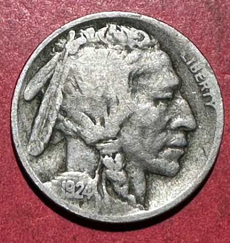 1924D US Buffalo Nickel! "Denver" Mint! FINE! Old US Coin!