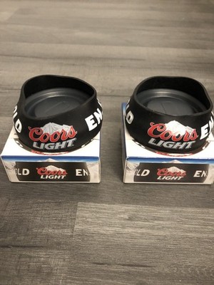 X2 Coors Light Stay Cold Untersetzer Schwarz Glasflasche oder Dosenhalter Pub Bar