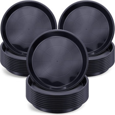 30 Pack Plastic Plant Saucer round Drip Trays Black Flower Pot Saucers Thick Pla