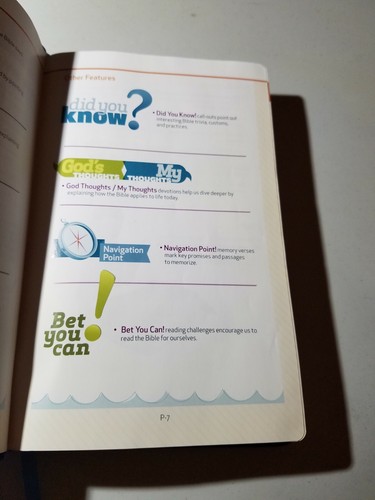 Deep Blue Kids Bible Common English CEB, Like New Silver Gilded Edge, 2012, Soft - Picture 3 of 10