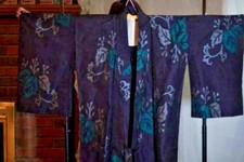 Black Leaves and Branches Vintage Japanese Unisex Kimono