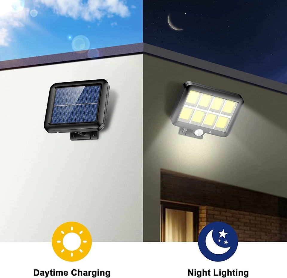100-200LED Solar Power Wall Light Waterproof Outdoor PIR Motion Sensor Path Lamp - Image 2 of 4