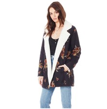 Saltwater Luxe Provence Tencel Fleece Lined Floral Utility Jacket Coat Sz Small