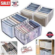 4 × Foldable Drawer Organizer Closet Storage Box for Clothes Jeans T-Shirt USA