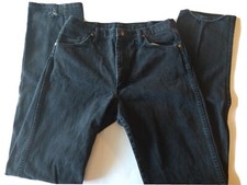 Vintage Wrangler Pants Men's 34x38 Black Denim Jeans Cowboy Cut Made In The USA