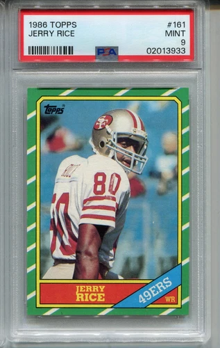 1986 Topps Jerry Rice Rookie Card PSA 9 Mint Graded Football #161
