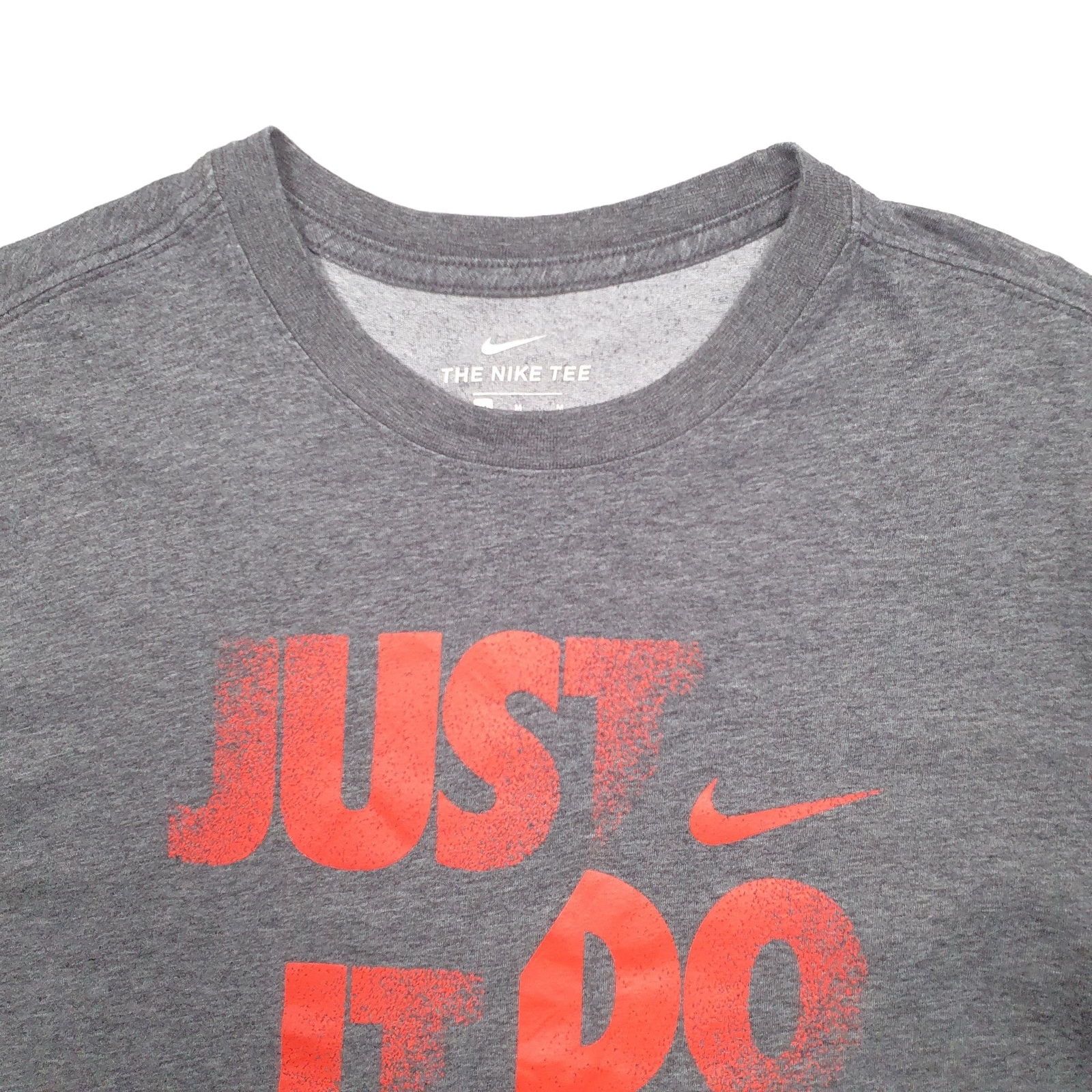 NIKE Grey T Shirt Tee Spellout Short Sleeve Cotton Blend Mens M image 3