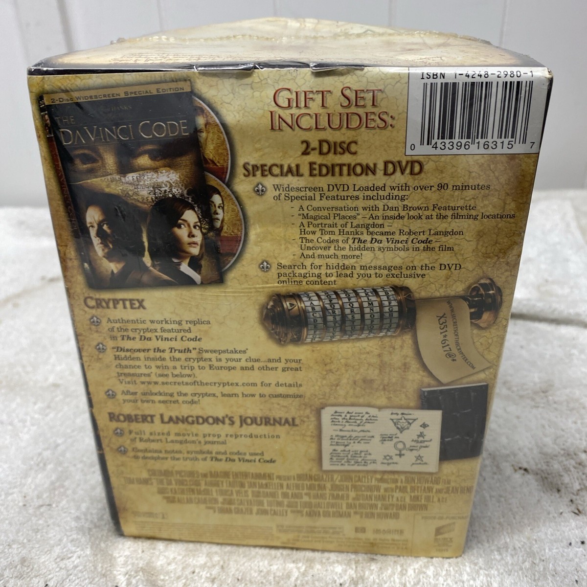 The Da Vinci Code - 2-Disc DVD Gift Set With Cryptex - Brand New