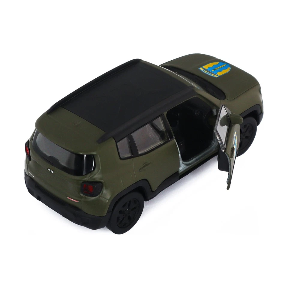 JEEP RENEGADE TRAILHAWK – UKRAINE WAR 'AIDAR' BRIGADE TOY CAR MODEL (1:40 SCALE) - Image 4 of 4