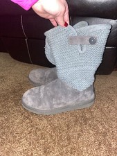 UGG Australia Darrah Girls Boots Gray Sweater/suede 1013859Y Size 6 EUC