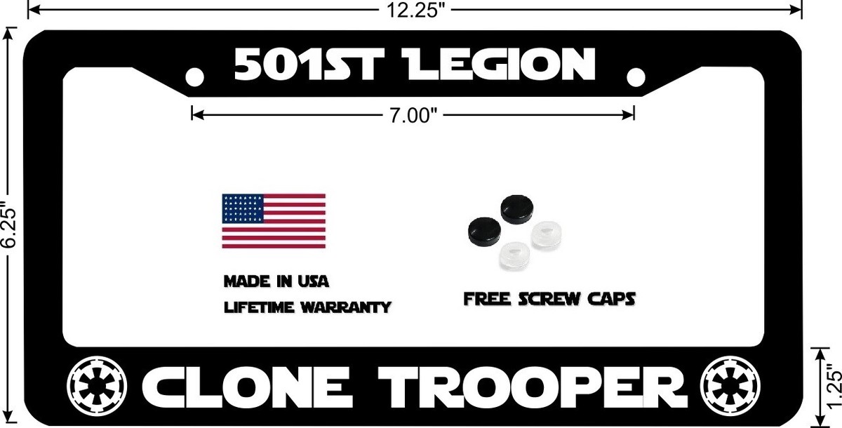 Star Wars 501st Legion Clone Trooper Custom Designed License Plate