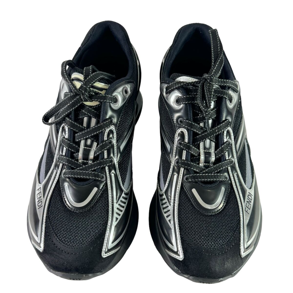 FENDI Sneakers Black & Silver First 1 Tech and Leather FENDI Sneakers Black & Silver First 1 Tech and Leather