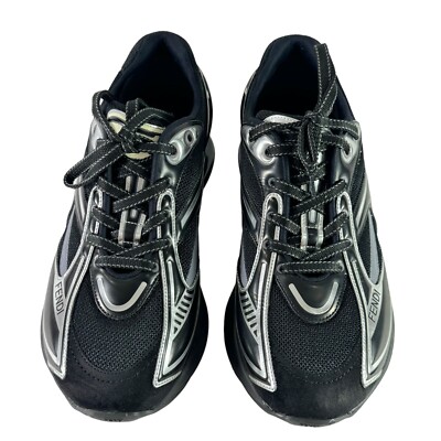 FENDI Sneakers Black & Silver First 1 Tech and Leather