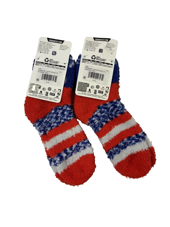 NUEVO CON ETIQUETAS 2 pares de calcetines difusos acogedores Detroit Pistons FBF para mujer Foto 2 de 4
