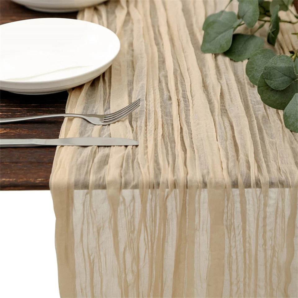 Wedding Gauze Cheesecloth Table Runner Wedding Dinner Table Decor Styling Rustic - image 4 of 4