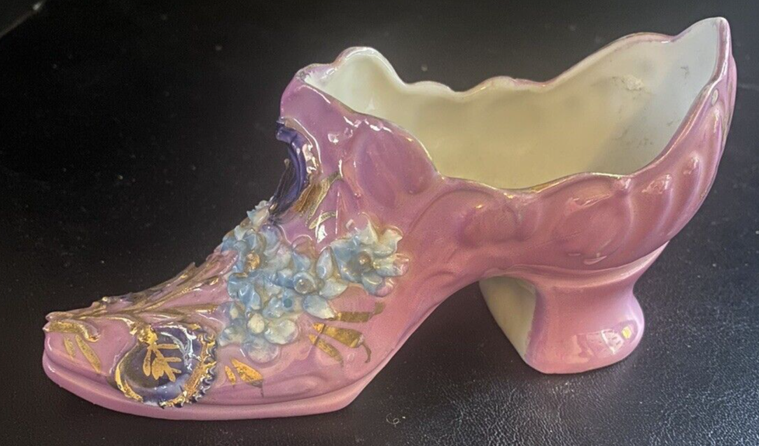 PANTOFOLA D’ORO PANTOFOLA VINTAGE VITTORIANA PORCELLANA ROSA E ORO Germania