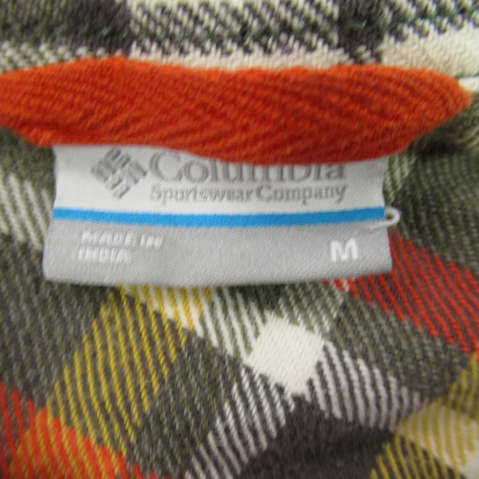 Camisa Columbia para mujer mediana manga larga a cuadros botón delantero exterior Foto 3 de 4