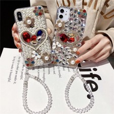 Bling Glitter Flower Full Diamond Case For Samsung S21 S20 FE S10 S9 Note20 10 9