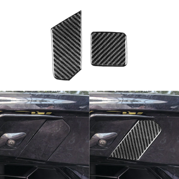 2x Carbon Fiber Car Exterior Trailer Hook Sticker Trim For Corvette C8 2020-2024