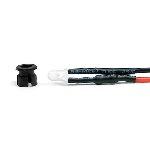 50 x Diodi Cablati LED Supporto Plastica pre Wired Bianco Caldo Diffuso 24V 3mm - Foto 2 di 5