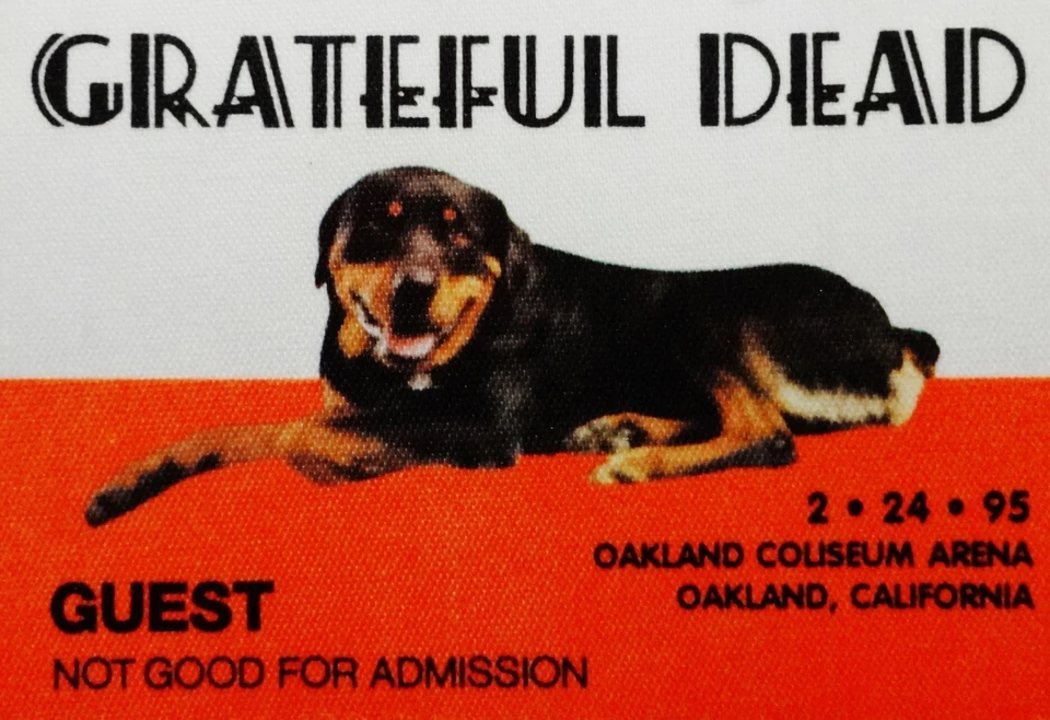 Grateful Dead Backstage Pass Oakland California 24/02/95 24/02/1995 perro Rottweiler Foto 4 de 4