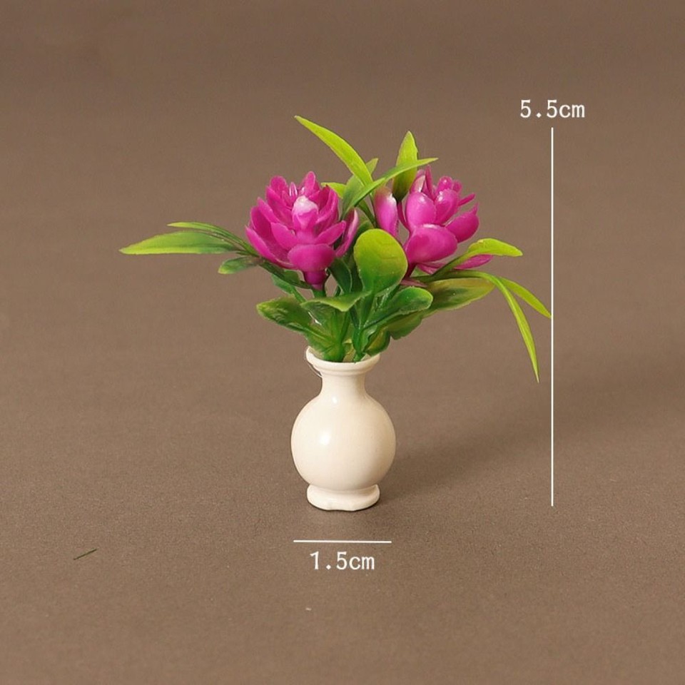 112 Plastic Simulation Vase Finished Flower Miniature Dollhouse