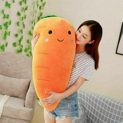 Big Plush Stuffed Orange Carrot 21Inch Soft Fruit Vegetable Pillow Fun Plush Toy - Picture 3 of 4