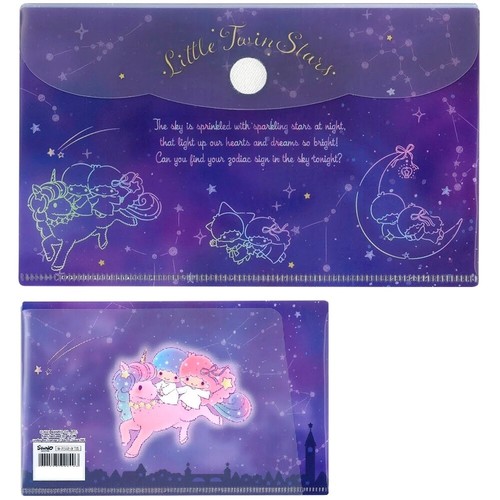 Little Twin Stars File Folder Pen Pouch Face Mask Clip Travel Organizer Bag Case - Picture 2 of 5