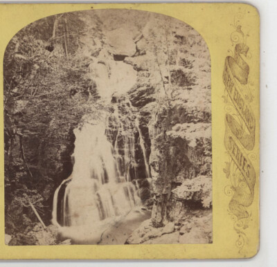 Near View Crystal Cascade White Mountains Crawford Notch NH Stereoview c1870