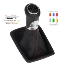 Leder Schaltknauf Schaltsack für Ford Fiesta MK7 Facelift MK8 LED rote Naht C41