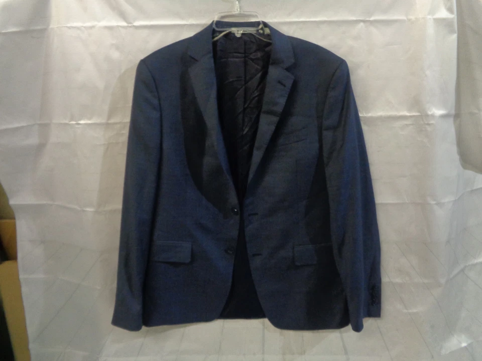 DKNY Hombre Chaqueta Azul Marino Abrigo Deportivo 100% Lana Natural Elastizado Dos Botones 40L Foto 3 de 4