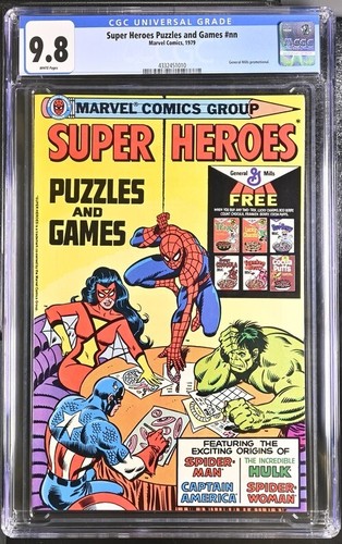 SUPERHELDEN PUZZLE UND SPIELE #NN CGC 9.8 GENERAL MILLS PROMO WEISSE SEITEN 1010