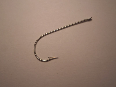 100 MUSTAD 1/0 FLY TYING HOOKS ROUND BENT FLATTED EYE TINNED FINE WIRE 1798