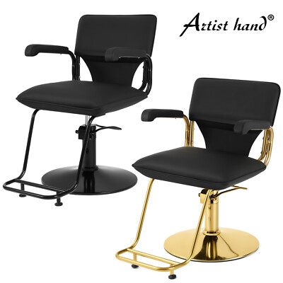 Artist hand Black Hydraulic Barber Chair Hair Styling Salon Spa