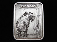 PC13154 VINTAGE 1974 LEEK ELEPHANT IN BATHROOM ARTWORK BERGAMOT BUCKLE