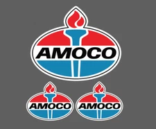Amoco Gas Oil Co Vintage Vinyl Decal Sticker Station Std Oil Gas 3.5" - 3 for 1