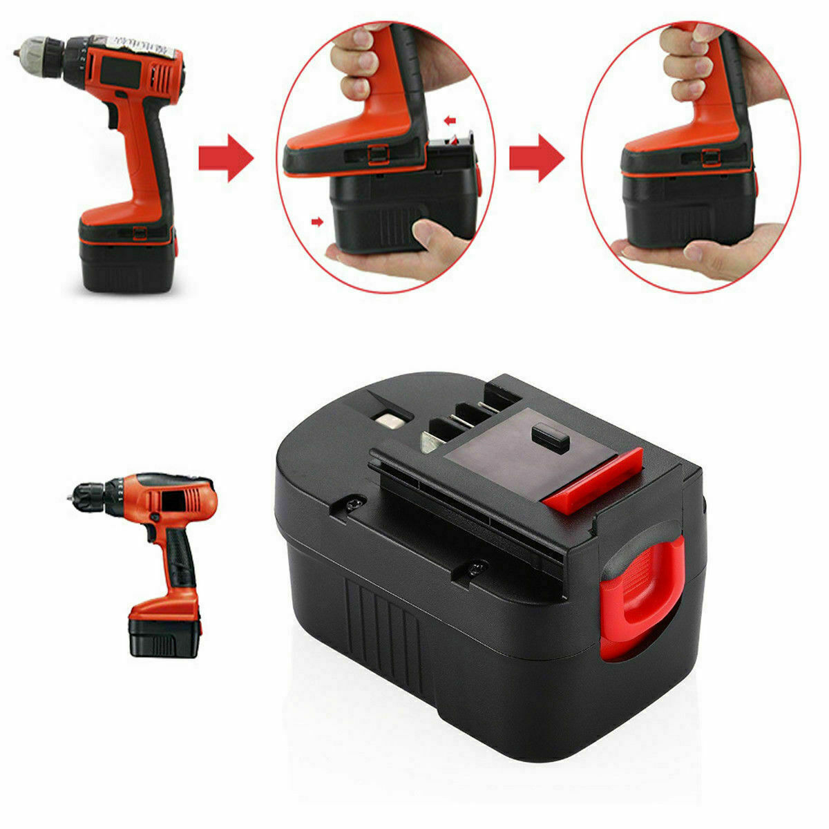 14.4V for BLACK + DECKER Battery / Charger HPB14 FIRESTORM FSB14 499936