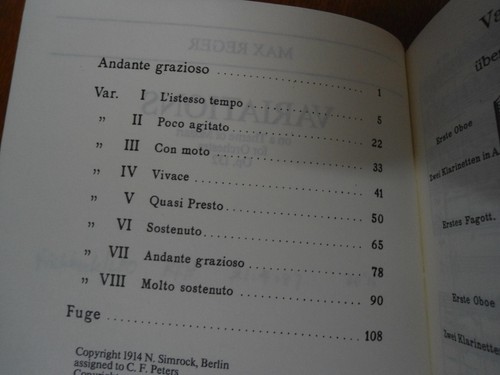 MAX REGER Orchestra Variations Theme of MOZART Op.132 - Edition Eulenburg Score - Picture 9 of 19